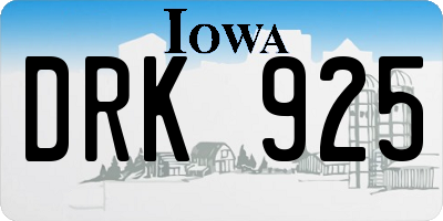 IA license plate DRK925