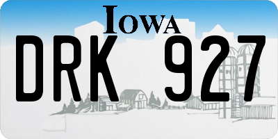 IA license plate DRK927