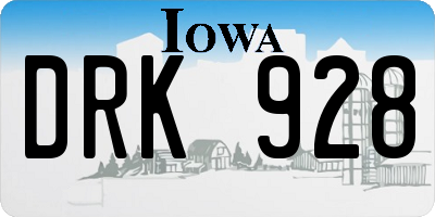 IA license plate DRK928
