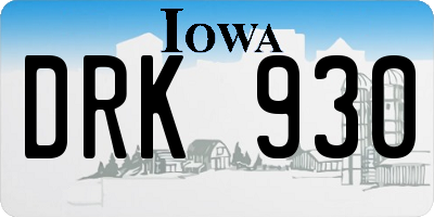 IA license plate DRK930