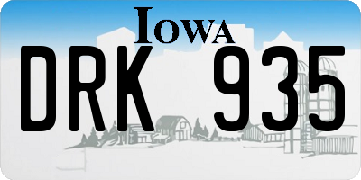 IA license plate DRK935