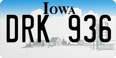 IA license plate DRK936