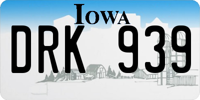 IA license plate DRK939