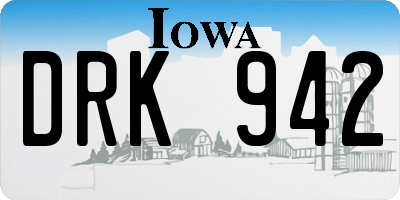IA license plate DRK942