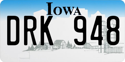IA license plate DRK948