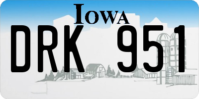 IA license plate DRK951
