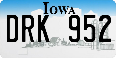 IA license plate DRK952