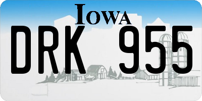 IA license plate DRK955