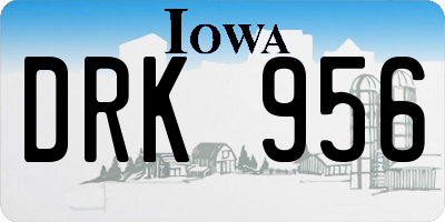 IA license plate DRK956