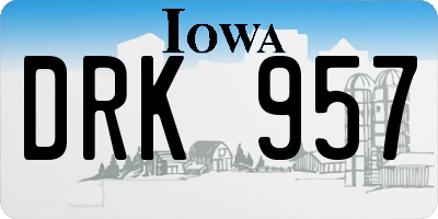 IA license plate DRK957