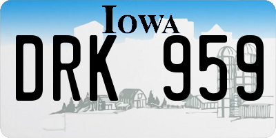 IA license plate DRK959