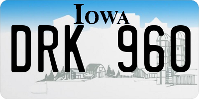 IA license plate DRK960