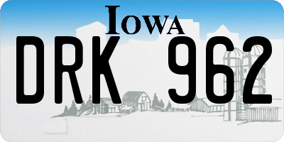 IA license plate DRK962