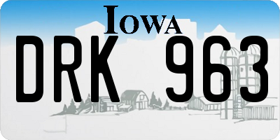 IA license plate DRK963
