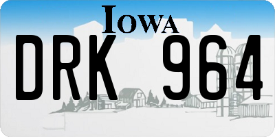IA license plate DRK964