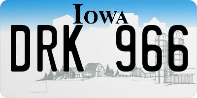 IA license plate DRK966