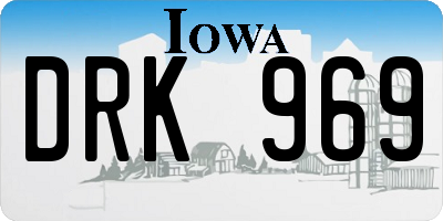 IA license plate DRK969
