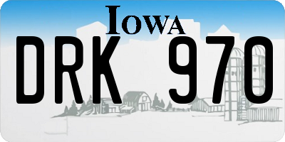 IA license plate DRK970