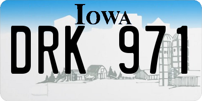 IA license plate DRK971