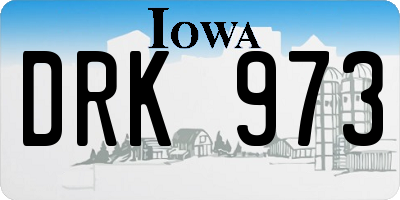 IA license plate DRK973