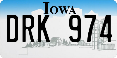 IA license plate DRK974