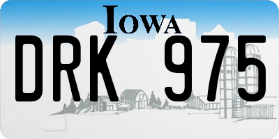 IA license plate DRK975