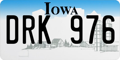IA license plate DRK976
