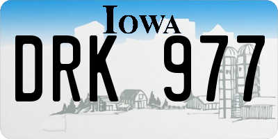 IA license plate DRK977