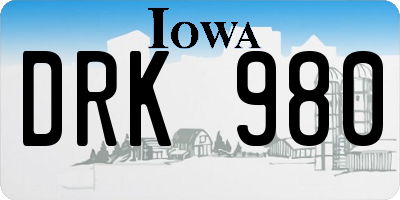 IA license plate DRK980