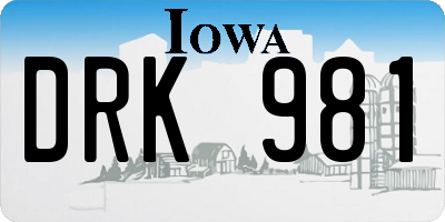 IA license plate DRK981