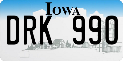 IA license plate DRK990