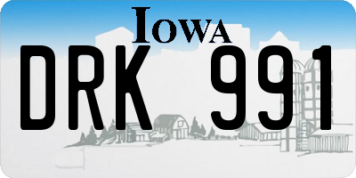 IA license plate DRK991