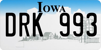IA license plate DRK993