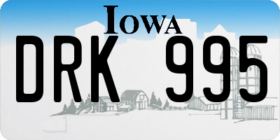 IA license plate DRK995
