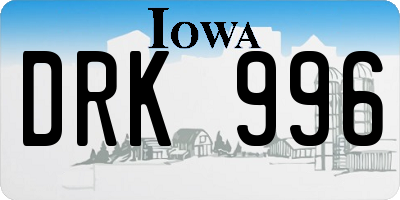 IA license plate DRK996
