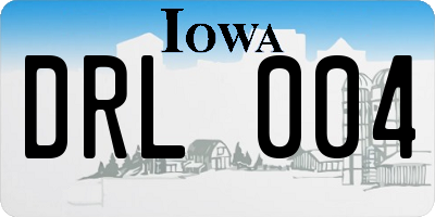 IA license plate DRL004