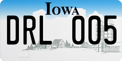 IA license plate DRL005