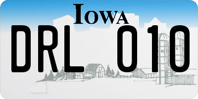 IA license plate DRL010