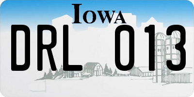 IA license plate DRL013
