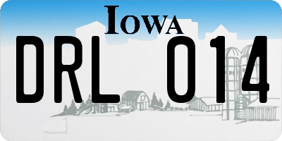 IA license plate DRL014