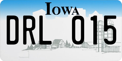 IA license plate DRL015