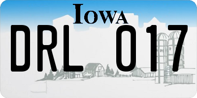 IA license plate DRL017
