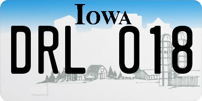 IA license plate DRL018