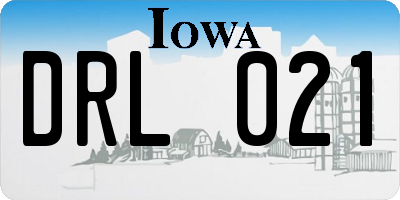 IA license plate DRL021