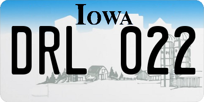 IA license plate DRL022