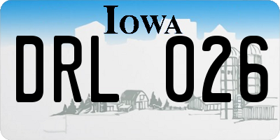 IA license plate DRL026