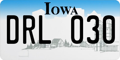 IA license plate DRL030