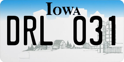 IA license plate DRL031