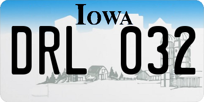 IA license plate DRL032