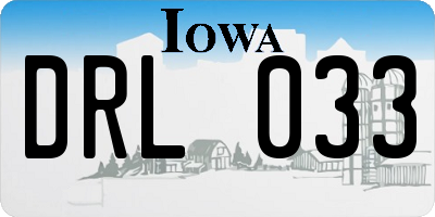 IA license plate DRL033